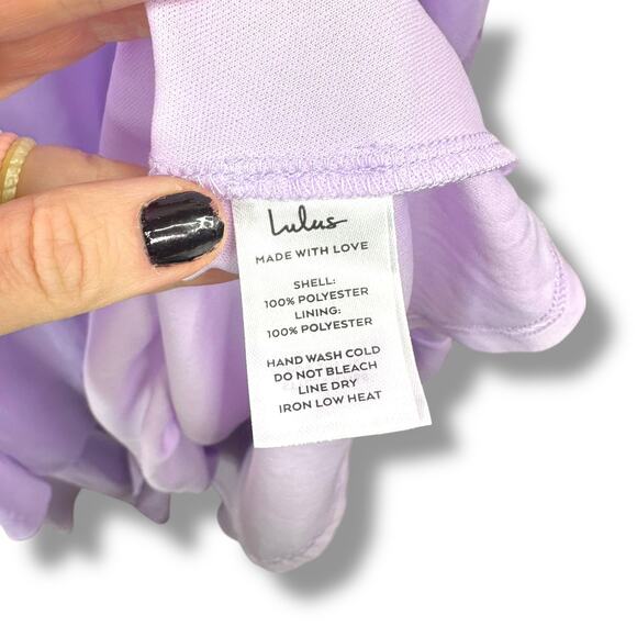 Lulus NWOT Elegant Event Lavender Woven Ruffled Tie-Back Tiered Maxi Dress - Picture 10 of 10